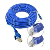 Cabo De Rede Rj45 Para Internet Rede Adsl 20 Metros Azul