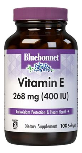 Vitamina E De Bluebonnet 400 Iu, Cápsulas Blandas Antioxidantes Y Cardíacas,