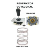 2 Palanca Battop Tipo Sanwa Con Restrictor Octagonal+2 Resor