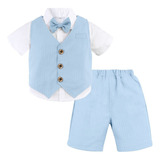 Conjunto De Traje Niño Manga Corta Caballero Formal 4 Piezas