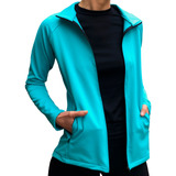 Campera Deportiva Mujer Training Liviana Lycra Bolsillo Slim