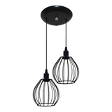 Luminária Aramado Modelo Balão - 02 Juntos Na Mesma Canopla Cor Preto Voltagem 110v/220v (bivolt