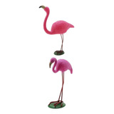 2 Figuras Para Jardín Con Forma De Flamenco, Pájaro, Césped,