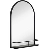 Hamilton Hills Rounded Top Metal Shelf Mirror Entryway Vanit