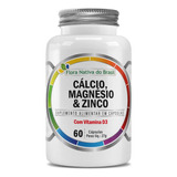 Cálcio, Zinco, Magnésio, Vitamina D3 60 Cápsulas Sabor Sem