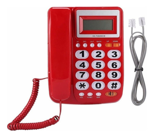 Teléfono Fijo De Casa Rojo H