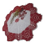 Toalha De Mesa Croche 7 Rosas Natal+ 4 Brindes Especial 