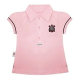 Camisa Polo Infantil Rosa Do Corinthians  Oficial 