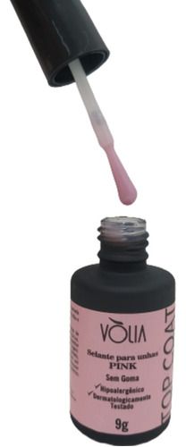 Top Coat Pink Selante Alto Brilho Vólia 9g Cor Pink Com Nf