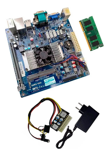 Kit Placa Mãe Itx Processador Intel 1.8 + 4gb Ddr3+ Fonte