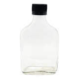 Botella Vidrio Petaca Con Tapa Plastica Precinto 200 Cc X12