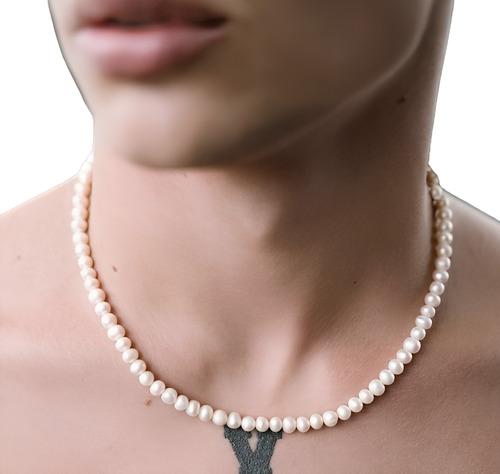 Collar De Perlas Cultivadas Naturales 5 Mm