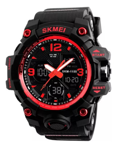 Reloj Skmei 1155 Hombre Digital Sumergible Rojo 