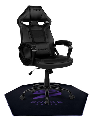 Silla Gamer Drift Dr50 Black + Alfombra Snake Gamer 120x120c