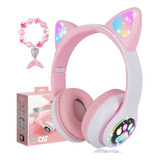 Audifonos Orejas De Gato Bluetooths 5.1 Led Diadema Ninos