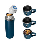 Termo De Acero Inoxidable 500 Ml 3 Tazas Café Frío Caliente