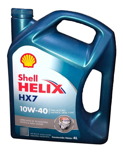 Aceite Shell Helix Hx7 10w40 4l Semisintetico