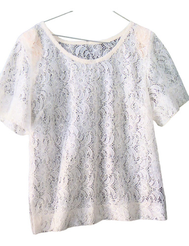 Blusa Casaca De Encaje Sintético Hermosa Talle L O 46