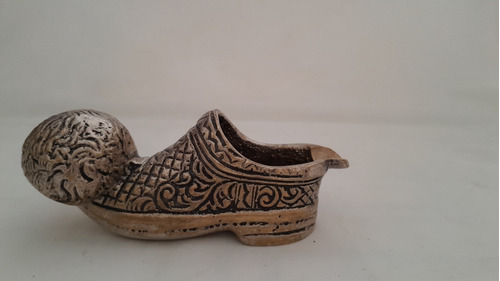 Antiguo Cenicero Zapato De Payaso En Bronce 