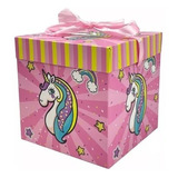 Pack 12 Cajas De Regalo Sorpresa Plegable 10cm Unicornio 