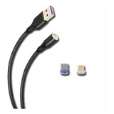 Cable Magnetico 2 En 1, Usb A Micro Usb Y Usb C 1m De Cordon