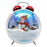 Reloj Navideño Bola De Nieve Con Luz Y Sonido Ref. Sdd011
