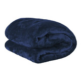 Cobertor Paulo Cezar Enxovais Fleece 2 Corpos Cor Azul-marinho Com Design Liso De 2.2m X 1.8m