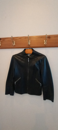 Campera De Cuero De Oveja Auténtica, Color Negra,marca Prune