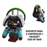 Suporte Ps5 Ps4 Porta 2 Controles E Headset  Gamer Setup