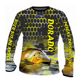 Remera Pesca Manga Larga Dorado Protección Uv, Secado Rapido