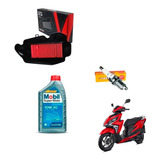 Filtro Ar Honda Elite 125 Com Vela Oleo 10w30 Mobil Scooter