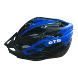 Capacete Gts Ciclismo Mtb Com Led Sinalizador Azul E Preto