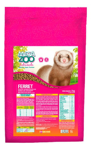 Ração Extrusada Super Premium P/ Ferret 3kg - Megazoo