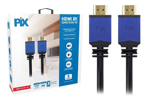 Cabo Hdmi 2.1 Dinâmico Hdr 4k 144hz / 8k 120hz 5 Metros Top