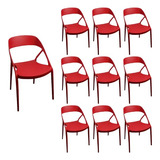 Set 10 Sillas Moderna Mayoreo Comedor Restaurant Renta Estructura De La Silla Rojo Asiento Rojo