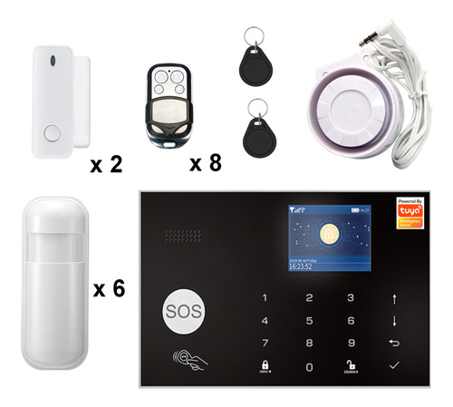 Kit Alarma Gsm 4g + Wifi Inalámbrica Para Casa. Tuya Smart.