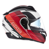 Casco Para Moto Rebatible Mac Rock  Negro Naranja Blanco Mate Talle L 