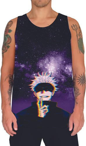 Camiseta Regata Personalizada Anime Jujutsu Kaisen, Gojo 09