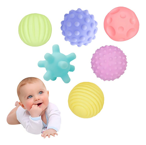 6pcs Pelotas Sensoriales Didácticas Para Bebé Con Texturas