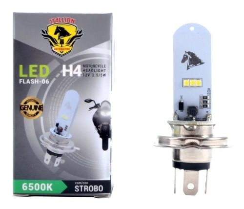 Lampada Farol Led H4 Modelo Strobo Moto 6500k Super Branca