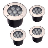 Kit 4 Spot Balizador Super Led 7w Solo Chão Piso Embutir