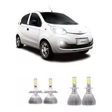 Kit Lampada Led Farol Alto Baixo Milha H4 H3 Qq Chery 10-14