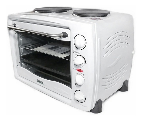 Horno De Mesa Cocina Electrica 35lts 2 Hornallas Bram Metal