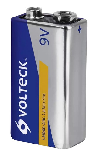 Pila 9v Volteck Zinc Carbon 46312 Rectangular 1pza