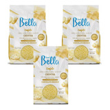 Kit 3  Cera Confete Chocolate Branco 1kg Depil Bella 