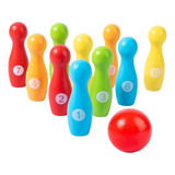 Juguete Didáctico Mini Boliche Bolo Bowling Niños De Madera