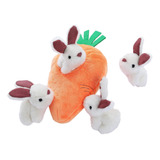 Basics Hide And Seek Squeaky Dog Peluche, Conejo Y Zanahoria