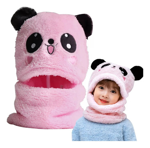 2 En 1 Gorro Linda Bufanda Con Capucha Panda Invierno Frio