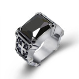 Anillo Acero Inox Black Mirror Negro