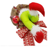 Corona De Ladrón Navideña Grinch De 50 Cm Para Puerta Delant